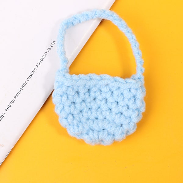 1/12 Dockhus Vävd Plysch Axelväska Crossbody Väska Dockor Dre GS Blue