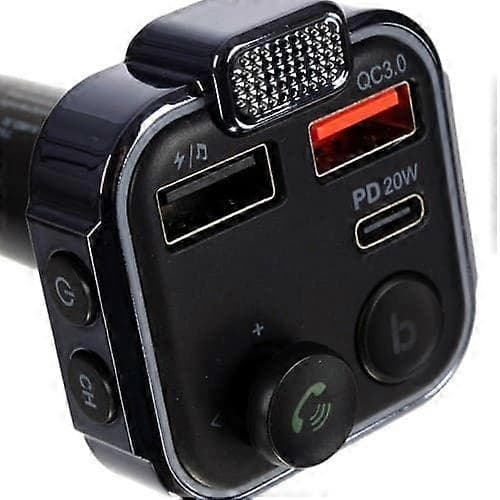 Bluetooth FM-sender og oplader 20w - Til bilen - Biloplader