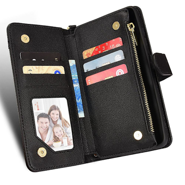 Fodral för Samsung Galaxy Z Fold 2 Omslag Dragkedja Magnetisk Plånboks Kortfack PU Läder Flip Case GS