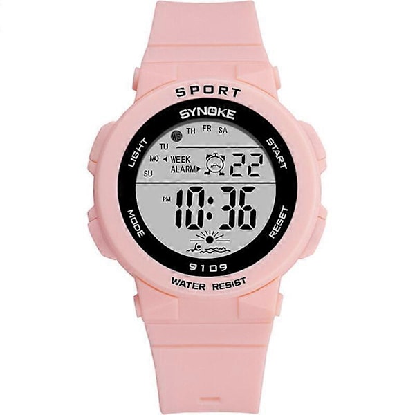 Barnklocka 5atm Vattentät Ljusdisplay Student Utomhus Sport Digital Klocka GS Pink