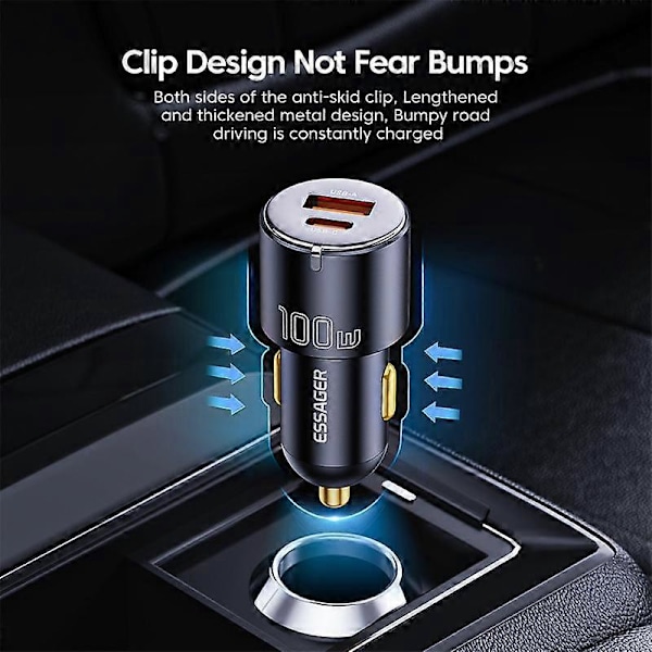 100W Snabbladdare QC 3.0 PD 3.0 Snabbladdare för iPhone Typ C USB Billaddare för Samsung Laptops Tablets Adapter GS