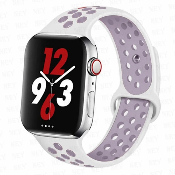 Sportrem För Apple Watch Band 45 Mm 49 Mm 44 Mm 40 Mm 41 Mm 42 Mm Silikonarmband Korrela Iwatch Ultra 2 Series 9 8 Se 7 6 5 4 3 Obsidian-Svart 20 S-M White lalic 14 S-M