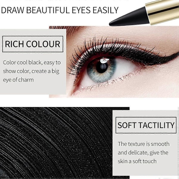 Svart Eyeliner, Eyelinerpenna Långvarig, Snabbtorkande Vattentät Kladdfri Makeup, Ansiktsmålning, Lämplig För Alla Ögonformer Eyeliner A 2
