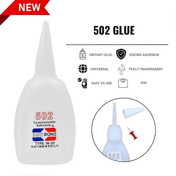 502 Superlim Snabbtorkande Cyanoakrylat Starkt Lim Snabbhärdande Läder Gummi Metall Kontorsmaterial Snabblim GS