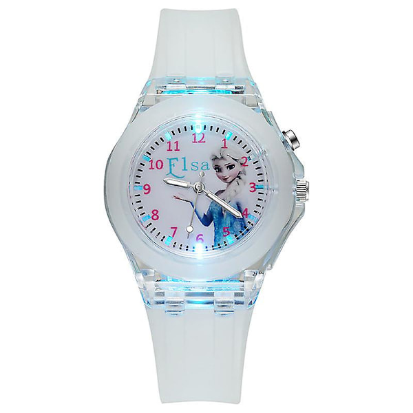 Lysande Glow Student Barnklocka Söt Tecknad Silikon Led Klocka Klocka GS Pink melody