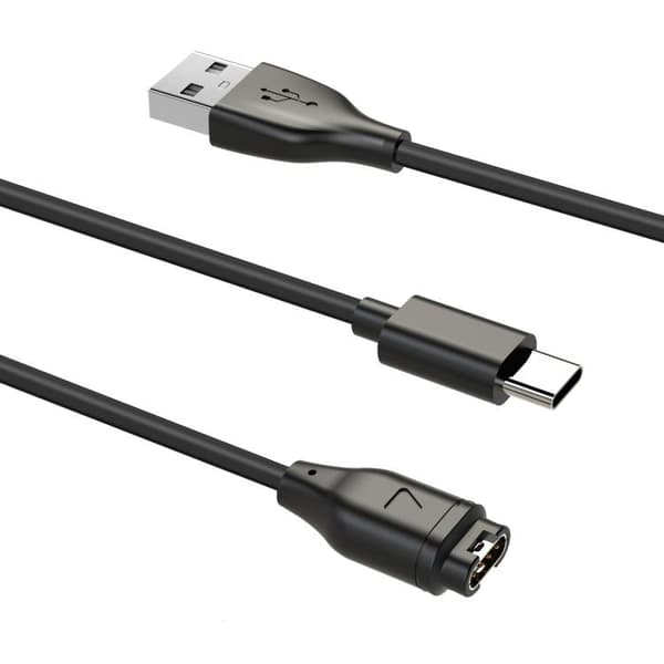 Ladekabel til Garmin Fenix 8 med USB-C 1,2m - Svart