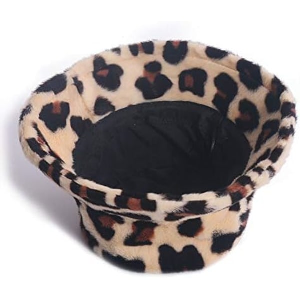 1 st Leopardprickig Daisy Hatt för Kvinnor Vinter Bucket Hatt Män Fuskpäls Varm GS