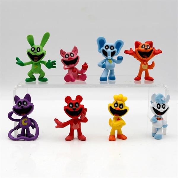 8 st Smiling Critters Spelfigurer Modell PVC Catnap Catnat Anime Statyett Modell Födelsedagspresenter Leksaker - Perfekt GS 8PCS