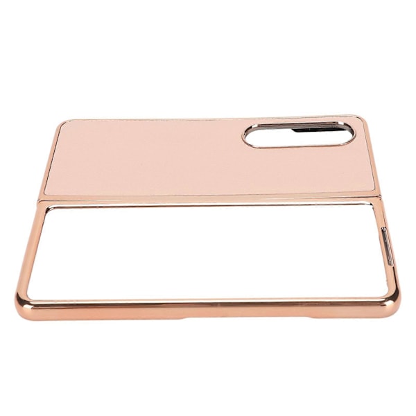 Telefonskal Skyddande Omslag för Samsung Galaxy Z Fold 4 Nanoguldpläterat Äkta Läder Repskydd Rosa