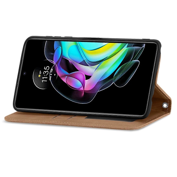 Fodral för Motorola MOTO Edge 20 Magnetisk Stängning Läder Plånboksfodral Housse Etui Stötsäker - Grön GS