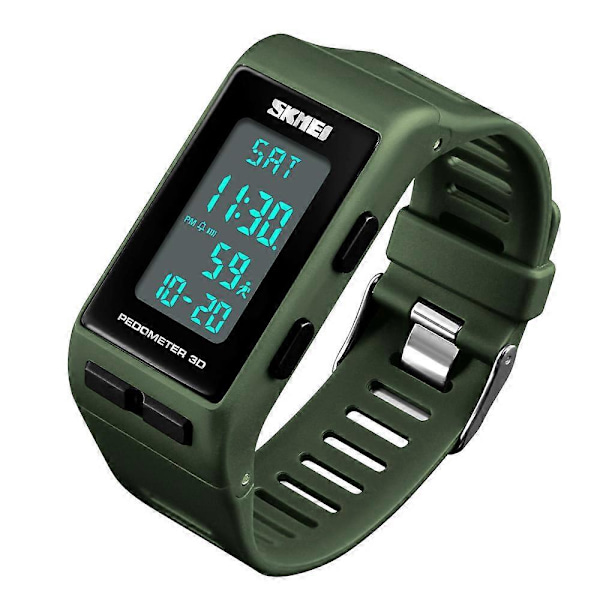 Anti-fall Luminous Display Barnklocka Kaloriräknare Utomhus Digital Klocka GS Army green