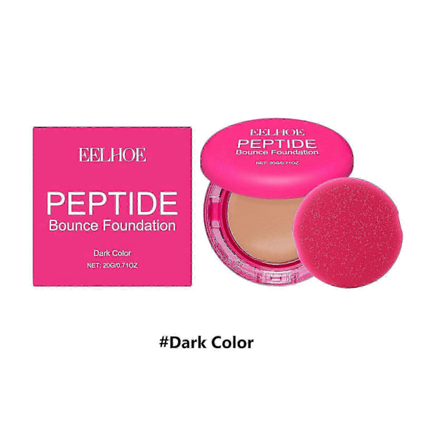 Peptidberikad Bounce Balm Foundation Concealers, Tri-Ceramidkomplex för Mogen Hy, Byggbar Medium Täckning & Linjeutjämnande Dark Skin color