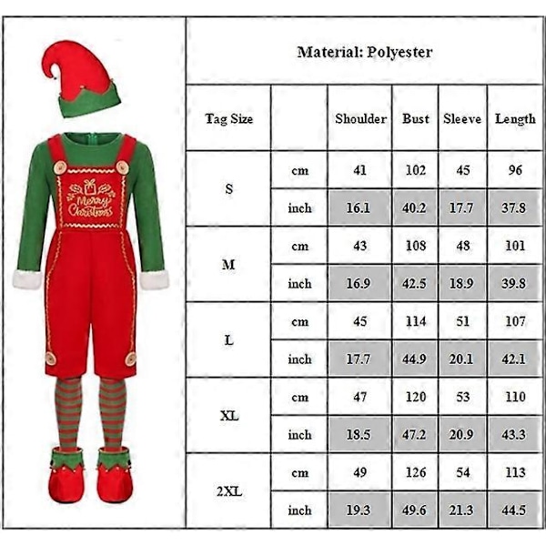 Herr Dam Unisex Jul Tomte Kostym Cosplay Julparty Jultomtehjälpare Kläder Men M