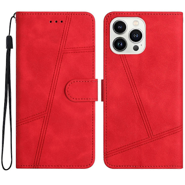Sytt Läderfodral för iPhone 16 Pro Max Red