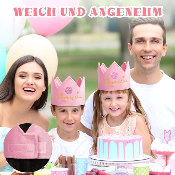 Birthday Crown för barn, återanvändbar födelsedagsfesthattkrona med utbytbart nummer från 0 till 9, filthatt på födelsedagen GS A