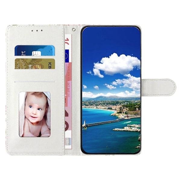 Fodral för Samsung Galaxy A25 5G i PU-läder med 3D-mönster, plånboksdesign Apricot Blossom