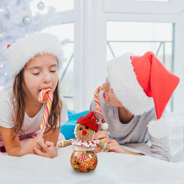 Pepparkaksformade godisburkar i plast Söta tecknade julgodislådor Återanvändbar högtidsdekor för godis kakor teförvaring White