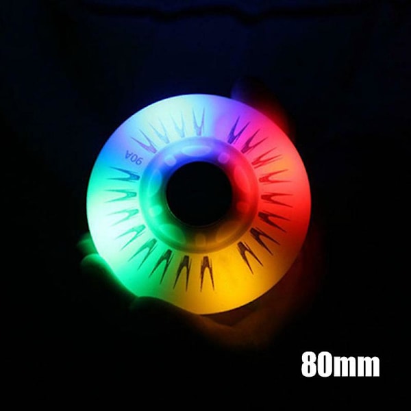 4 st Blinkande Inlineshjul 90A LED-belysning Skridskohjul 80 76 72 68 Blue 80mm