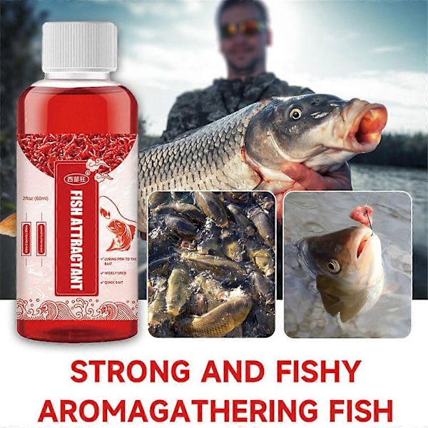 Starkt Fiskmedel 60ml Koncentrerat Maskextrakt Röd Vätska För Fiske Fiskbete Hög Koncentration Fiskbit Aktivator GS 3pcs
