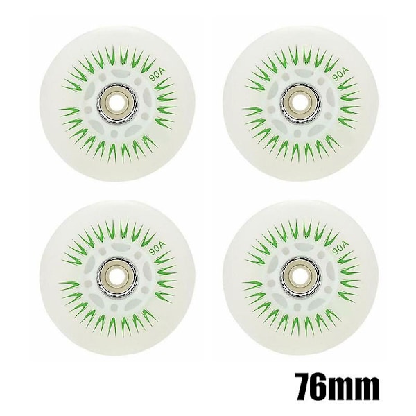 4 st Blinkande Inlineshjul 90A LED-belysning Skridskohjul 80 76 72 68 Blue 72mm