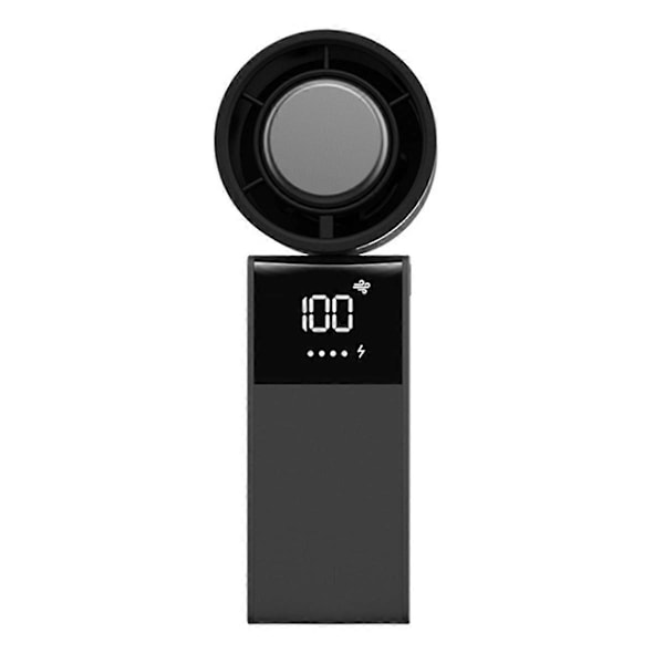 199 Hastighetsfällbar Höghastighetsfläkt Digital Display USB-laddning Turbin Handhållen Fläkt Iskompress Sma Black