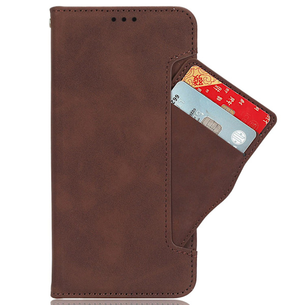 Skyddande PU-läderfodral med kortfack och stativ för Oppo Find N3 5G/OnePlus Open GS