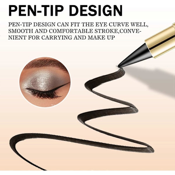 Svart Eyeliner, Eyelinerpenna Långvarig, Snabbtorkande Vattentät Kladdfri Makeup, Ansiktsmålning, Lämplig För Alla Ögonformer Eyeliner A 2