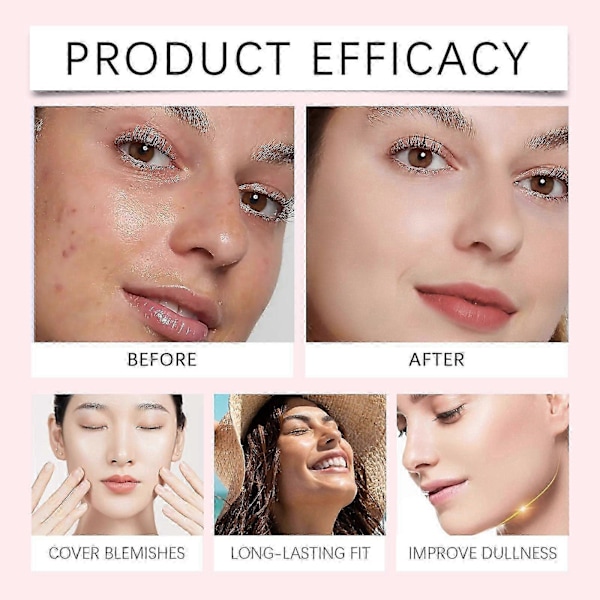 Peptidberikad Bounce Balm Foundation Concealers, Tri-Ceramidkomplex för Mogen Hy, Byggbar Medium Täckning & Linjeutjämnande natural color