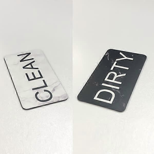 Oppvaskmaskinmagnet REN / SKITTEN vendbart skilt, 2 stk
