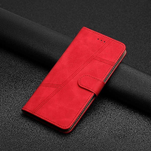 Sytt Läderfodral för iPhone 16 Pro Max Red