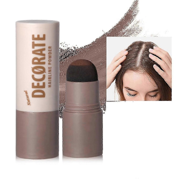 Hårpuderstift, Hårlinjepuderstift, Root Touch Up för tunt hår, Grått hår Skuggtäckning, Omedelbar Root Concealer för naturlig volym Brown