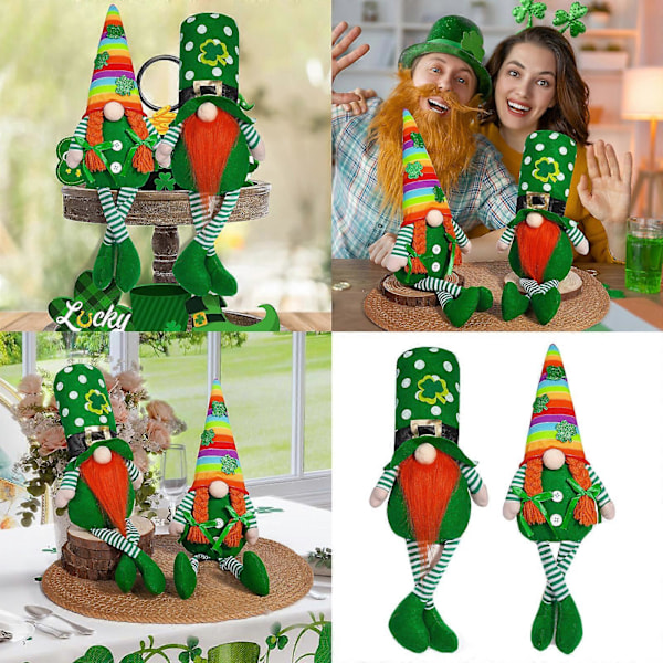 Sateenkaarikääpiöt Pehmolelut Hahmo Juhlakoristeisiin Pyhän Patrickin päivän irlantilainen festivaali Ruotsalainen Tonttu Tonttulelu Lahja GS womens pointed hat