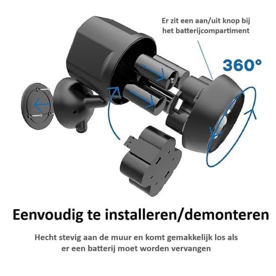 LED Nighthawk Udendørs Væglampe - Med Bevægelsessensor - Automatisk - Sort