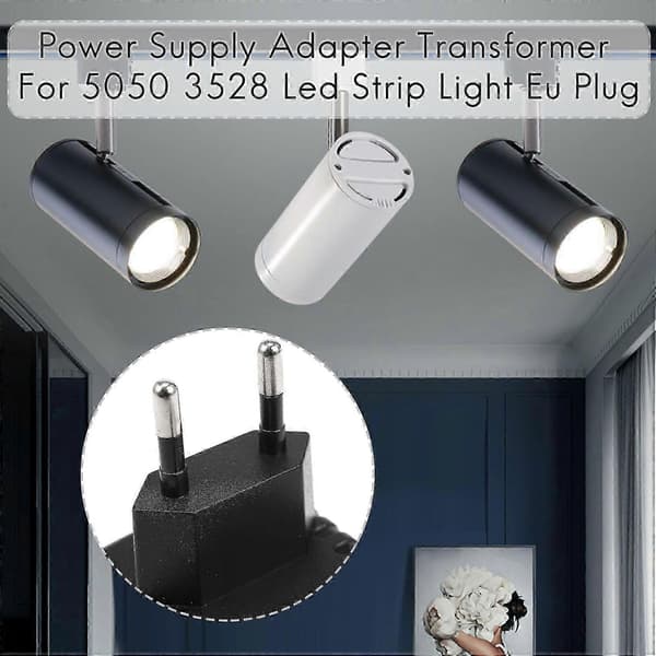 AC/DC 12V 2A 24W Strømforsyningsadapter Transformator For 5050 3528 LED Strip Lys EU Plugg