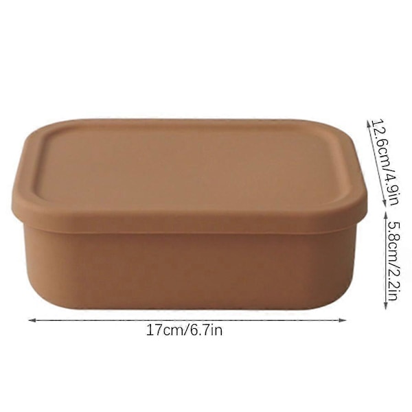 3-Facks Silikon Bento Matlåda Läcksäker Mikrovågssäker Barnmatsbehållare BPA-Fri Matlåda för Småbarn Light Clay Color