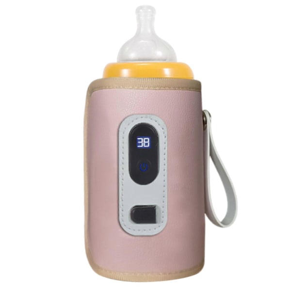 USB-driven Flaskvärmare & Mjölkvärmare - 5 Justerbara Temperaturer Flaskfodral för Hemma, Utomhusresor & Bilbruk Leather Powder