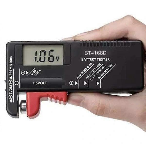 Paristotesteri LCD-näytöllä - Paristotesteri - Musta