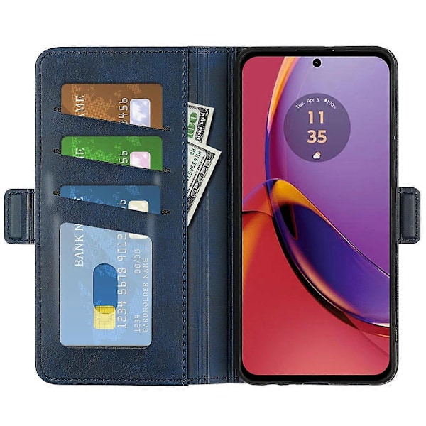 Plånboksfodral i kalvskinns-PU-läder med stativ för Motorola Moto G84 5G GS