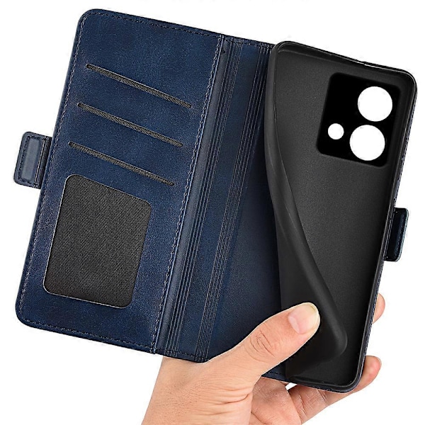 Plånboksfodral i kalvskinns-PU-läder med stativ för Motorola Moto G84 5G GS