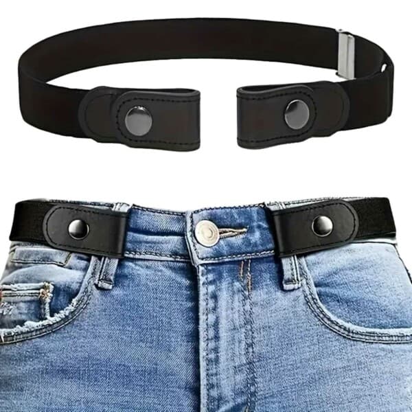 Elastisk belte uten spenne Dame Svart svart black