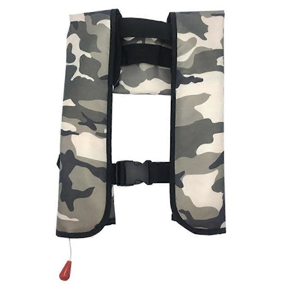 Automatisk Version Portabel Uppblåsbar Flytväst Vuxen 300D Nylon 150N Hög Flytkraft Väst Multicolor Camouflage White