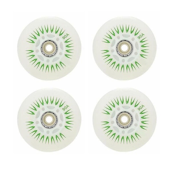 4 st Blinkande Inlineshjul 90A LED-belysning Skridskohjul 80 76 72 68 Blue 72mm