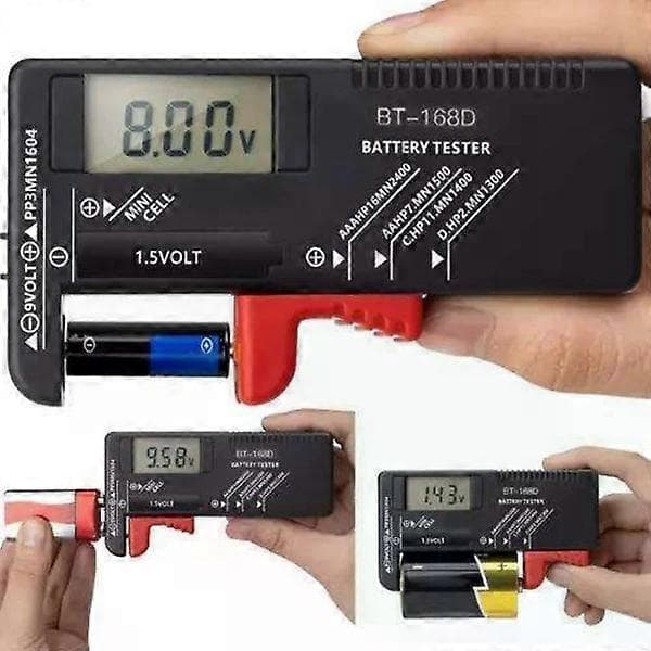 Batteritester med LCD - Batteritester - Svart