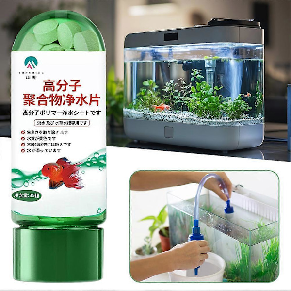 Kraftfull Vattenreningstablett för Akvarium, Aqua Vattenreningstabletter, Vattenreningstabletter för Fiskakvarium 1pc