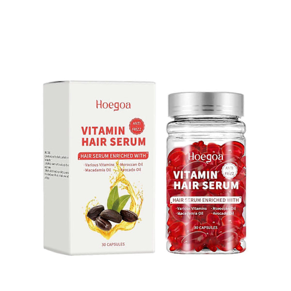 Hoegoa Hårvårdskapsel Närande Reparation Kluvna Toppar Trasigt Hår Torr Hårvård 30Capsules