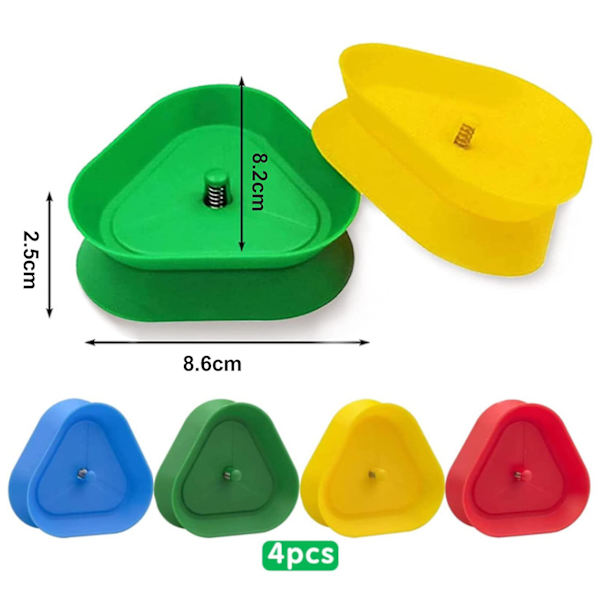 4 kpl jousikuormitteinen keskeltä vakaa sileäreunainen pelikortin pidike kolmion muotoinen handsfree-pelikortin pidike pelitarvikkeet 4pcs