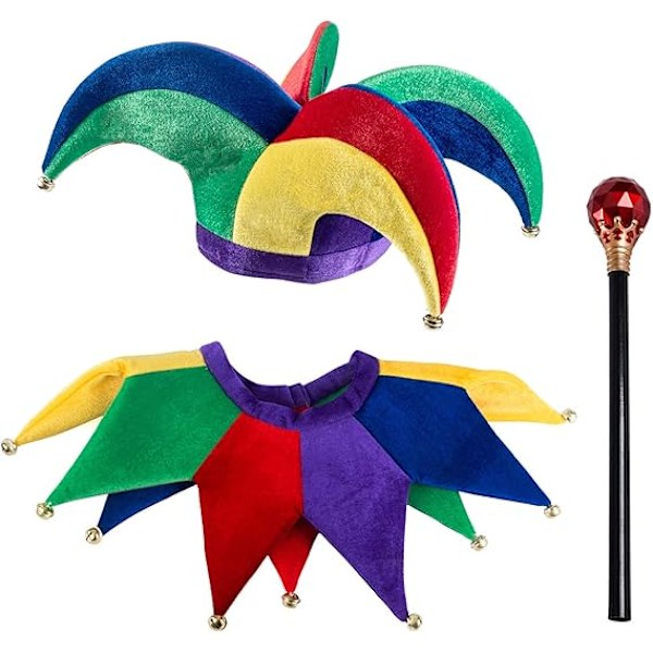 Jesterdräkt - Hatt - Jester Clown Kostym - Kungens Narr GS