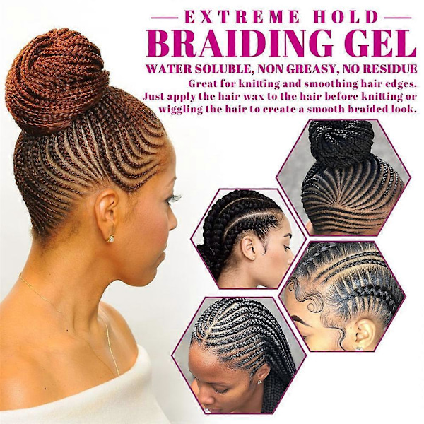 Extremt Starkt Flätgel Dreadlocks Styling Kontroll Kantutjämning Pomada Anti-Frizz Minska Skador Twist Cornrow Hårformningsvax 200g