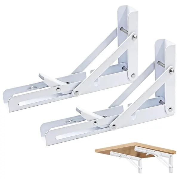 Fällbart konsol 450 x 170 mm – vit metall för väggmontering