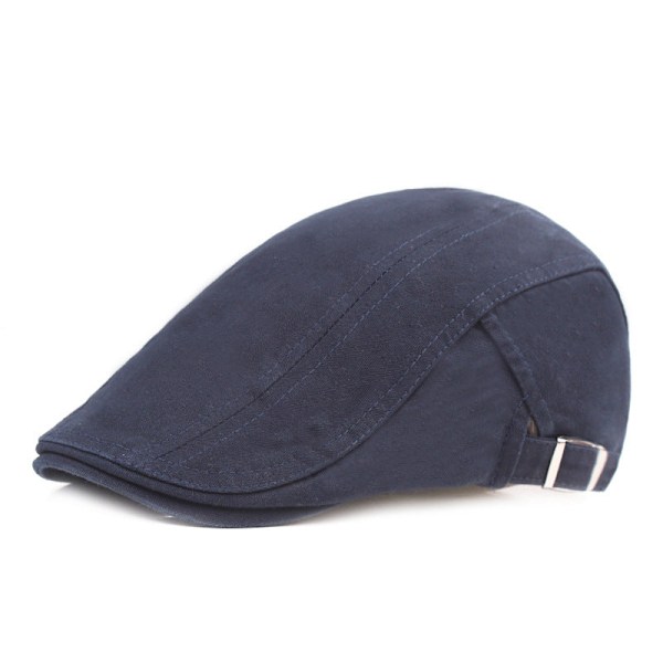 Baskerhatt Bomull Skärmkeps Hatt Herr Resehatt för dam Retro Advance Hattar Konstnärlig ungdomshatt Marinblå GS Navy blue Adjustable